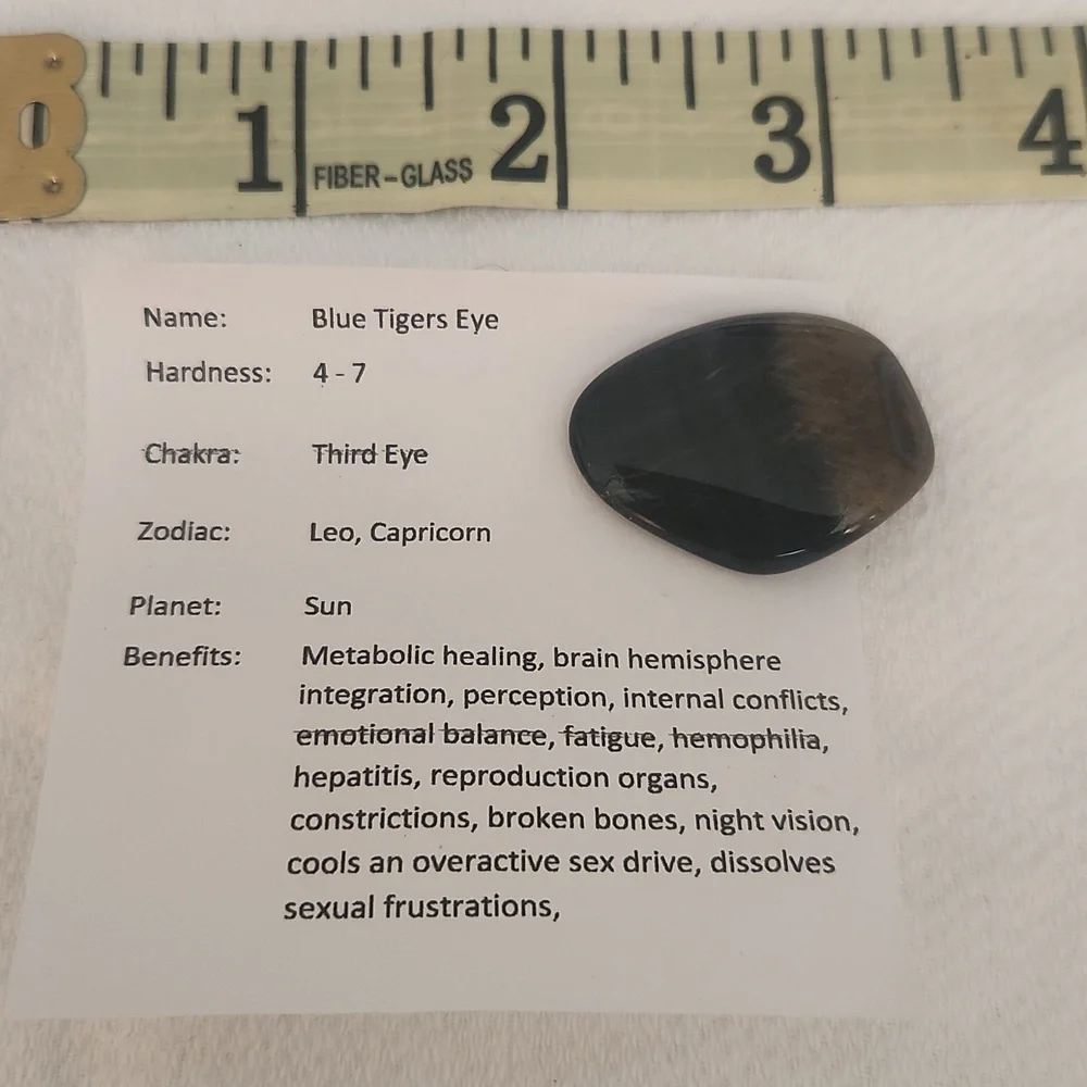 Blue Tigers Eye Crystal / Healing Stone - Picture 2 of 2